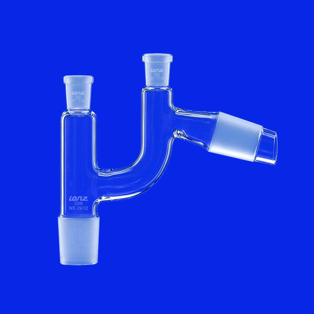 Distilling heads acc. to Claisen, sloping, DURAN® tubing