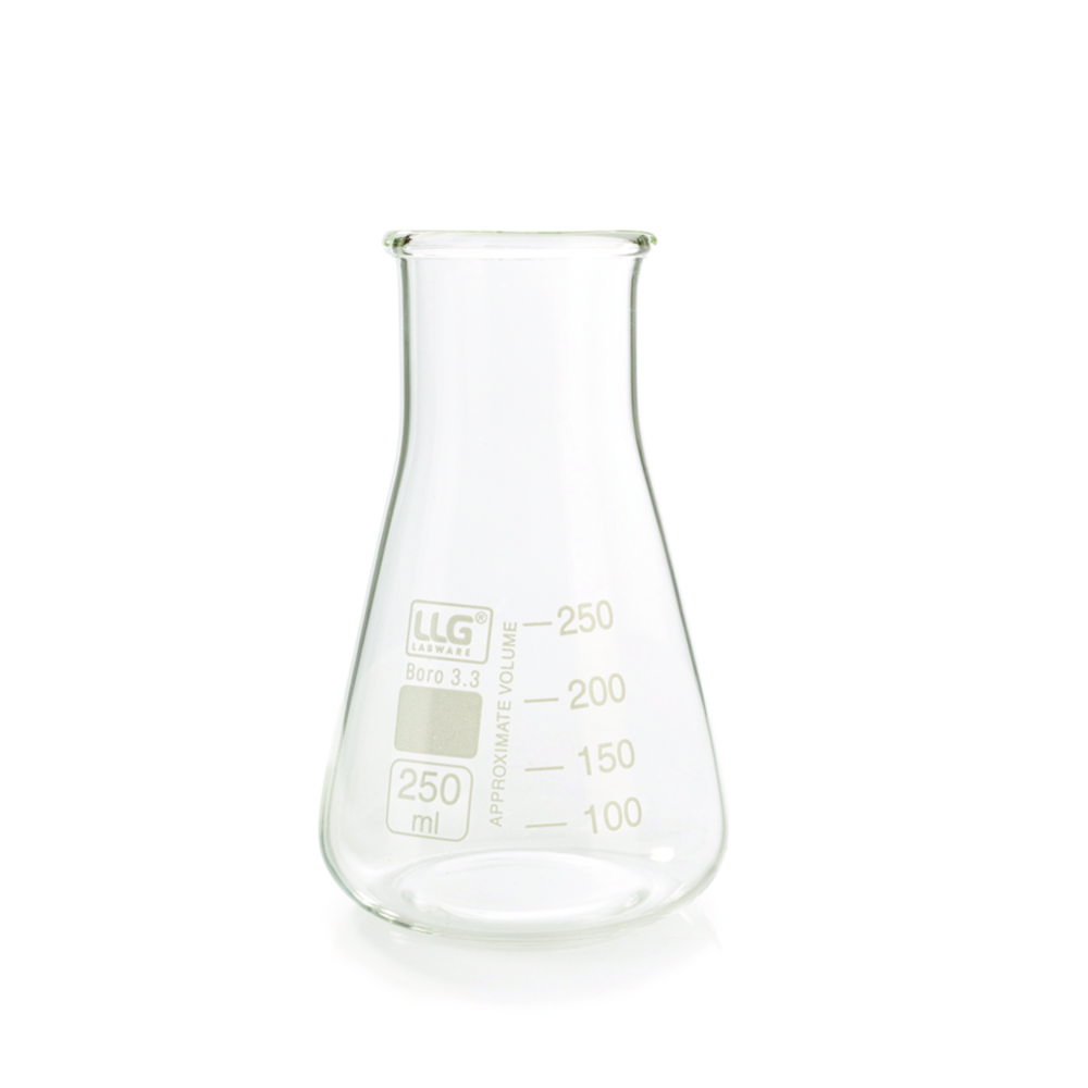 Beute Erlenmeyer LLG, collo largo, borosilicato 3.3