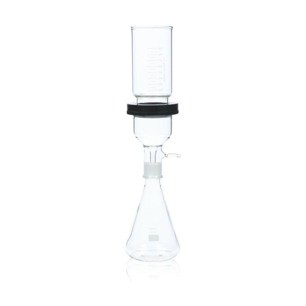 Apparecchio filtrante con supporto in acciaio inox, con attacco a vite e giunto rettificato NS40/35