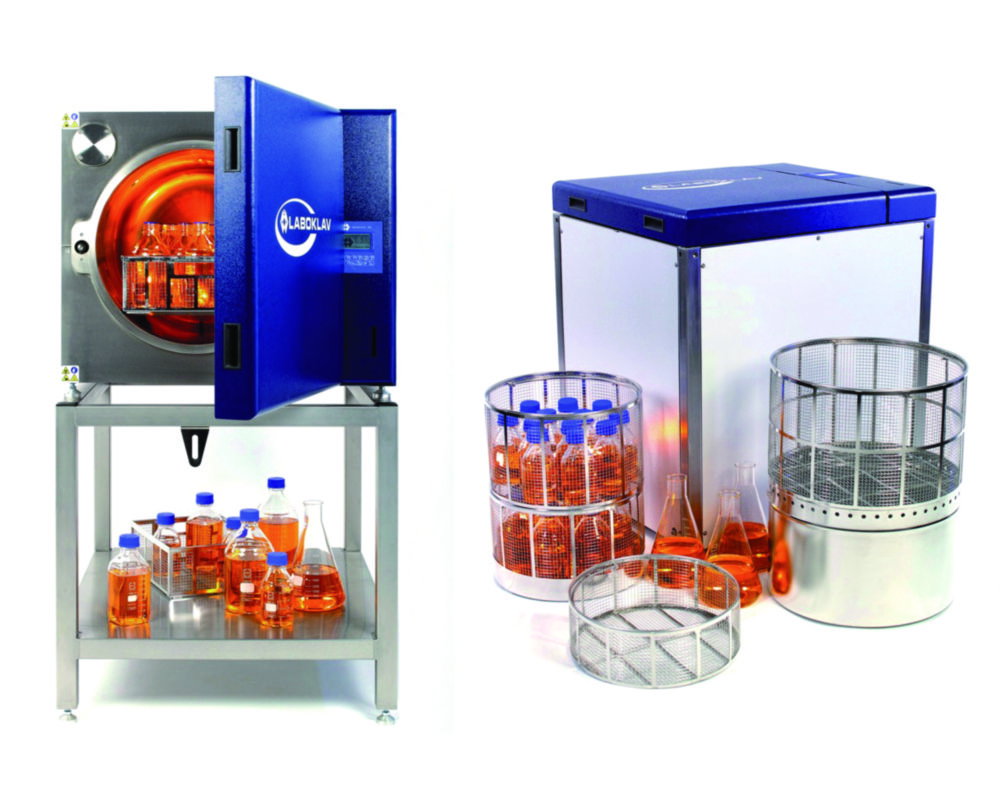Steam steriliser LABOKLAV, with integrated rapid recooling, counter pressure, fan and vacuum system