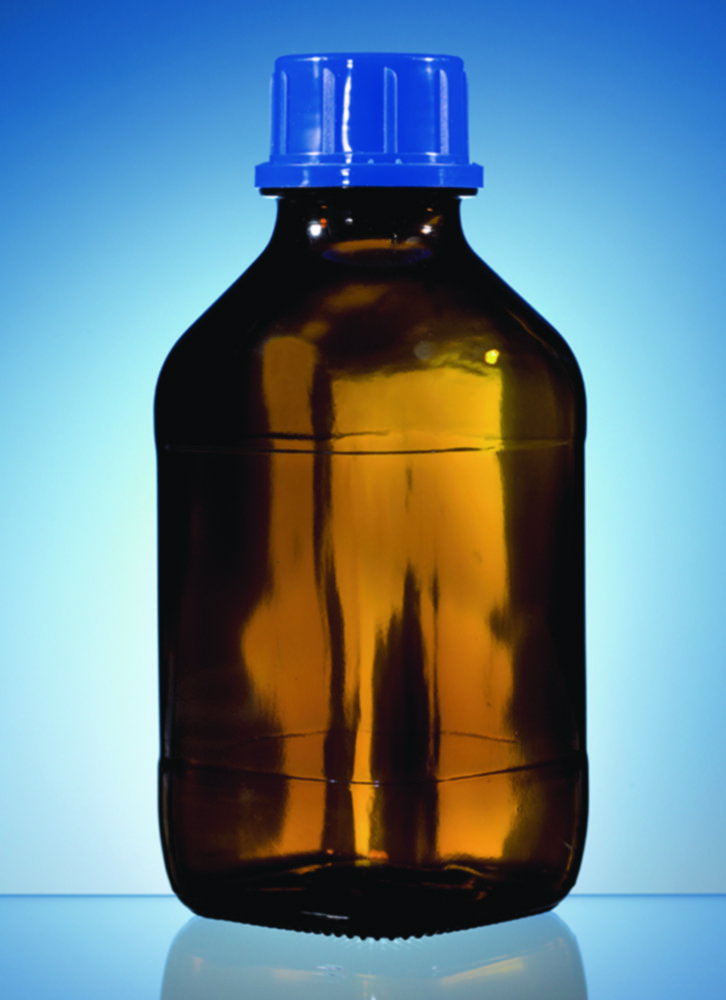 Square bottles, soda-lime glass, amber