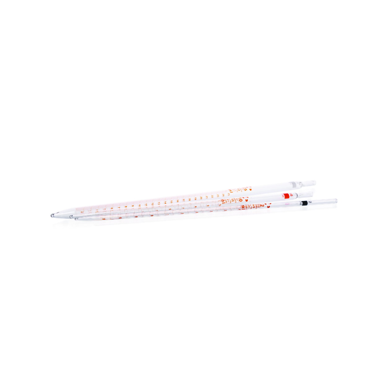 Graduated pipettes, soda-lime glass, class AS, brown graduation, type 2