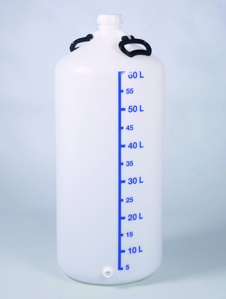 Bottiglie di stoccaggio con connettore filettato, HDPE