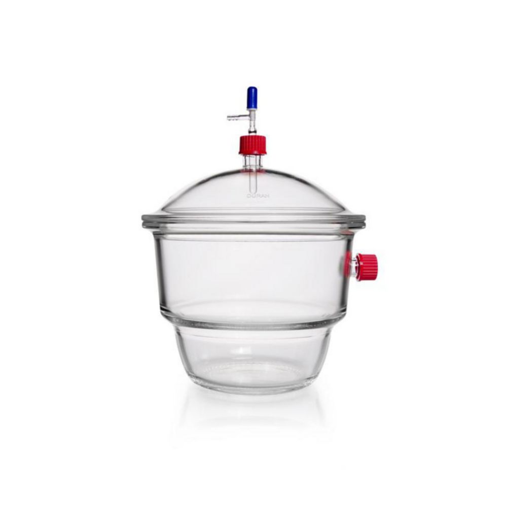 Essiccatore DURAN® DN 250 con filettatura a vite nel coperchio e nella base, con rubinetto di arresto