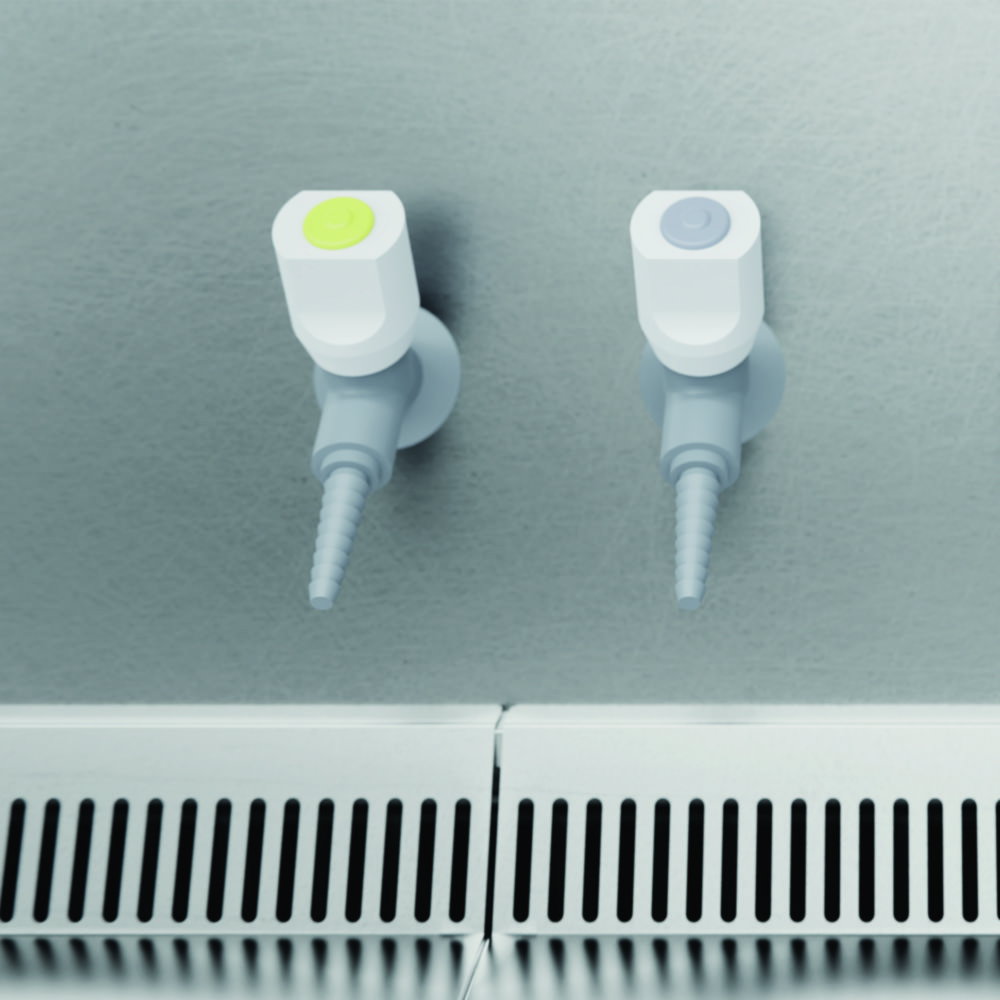 Media connections for chemical laboratory fume cupboards ChemFAST Elite and workbenches