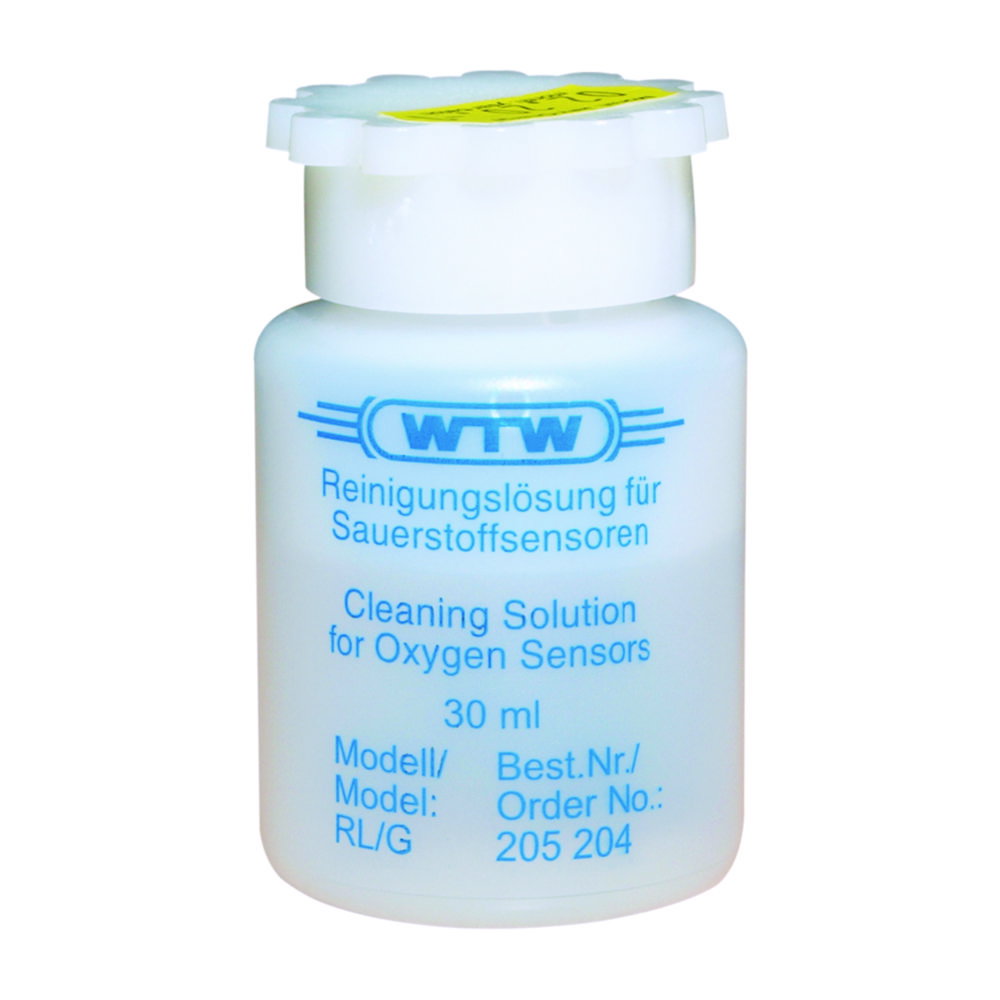Cleaning solution for galvanic oxygen sensors