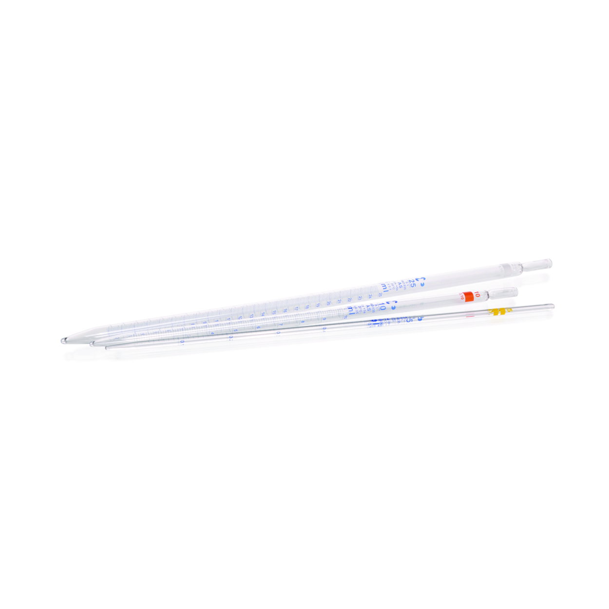 Graduated pipettes, soda-lime glass, class AS, blue graduation, type 2