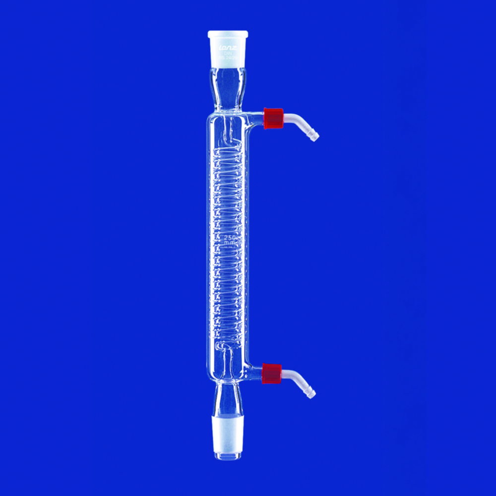 Condensatori a spirale, tubo DURAN®, con olive in PP
