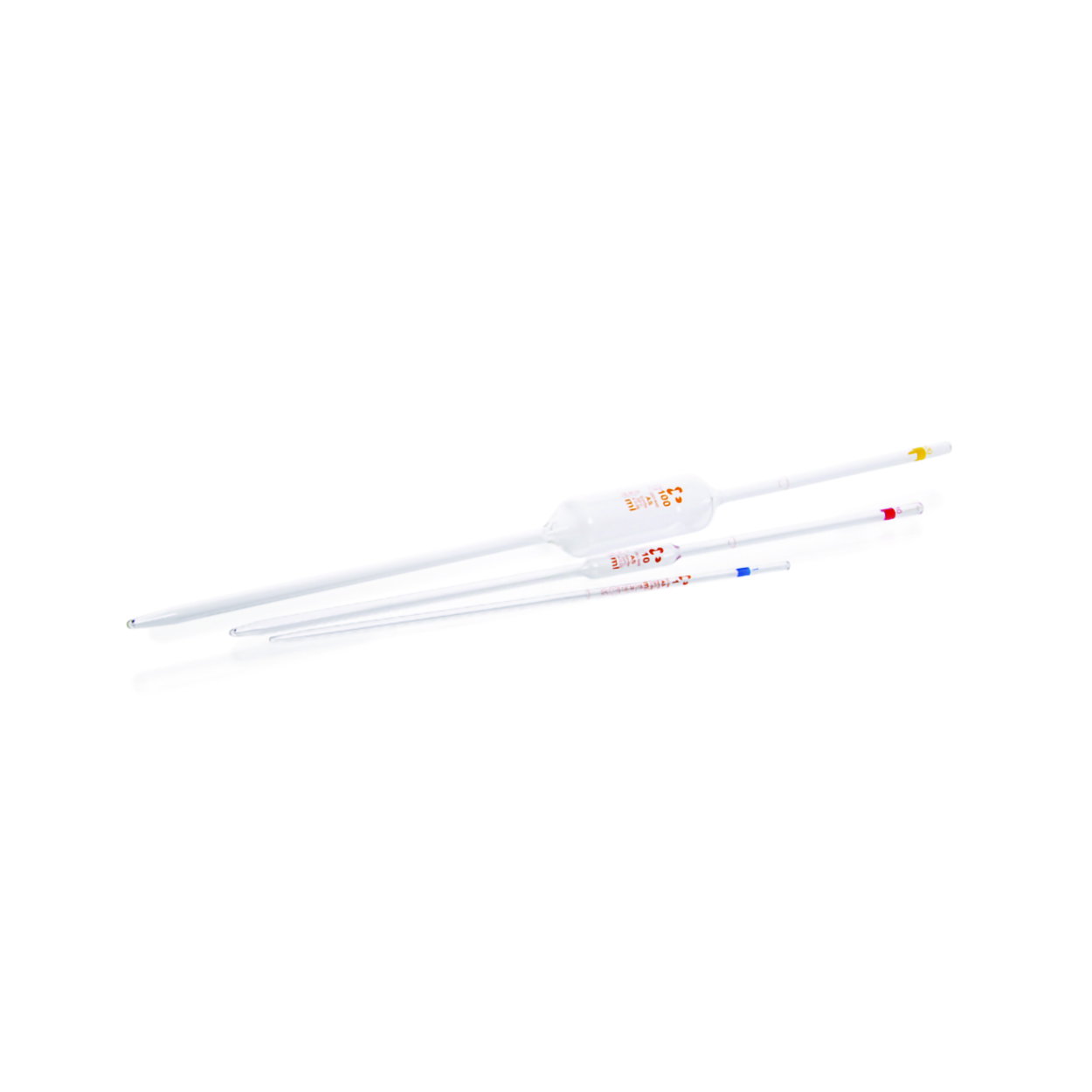 Volumetric pipettes, Duran®, class AS, blue graduation