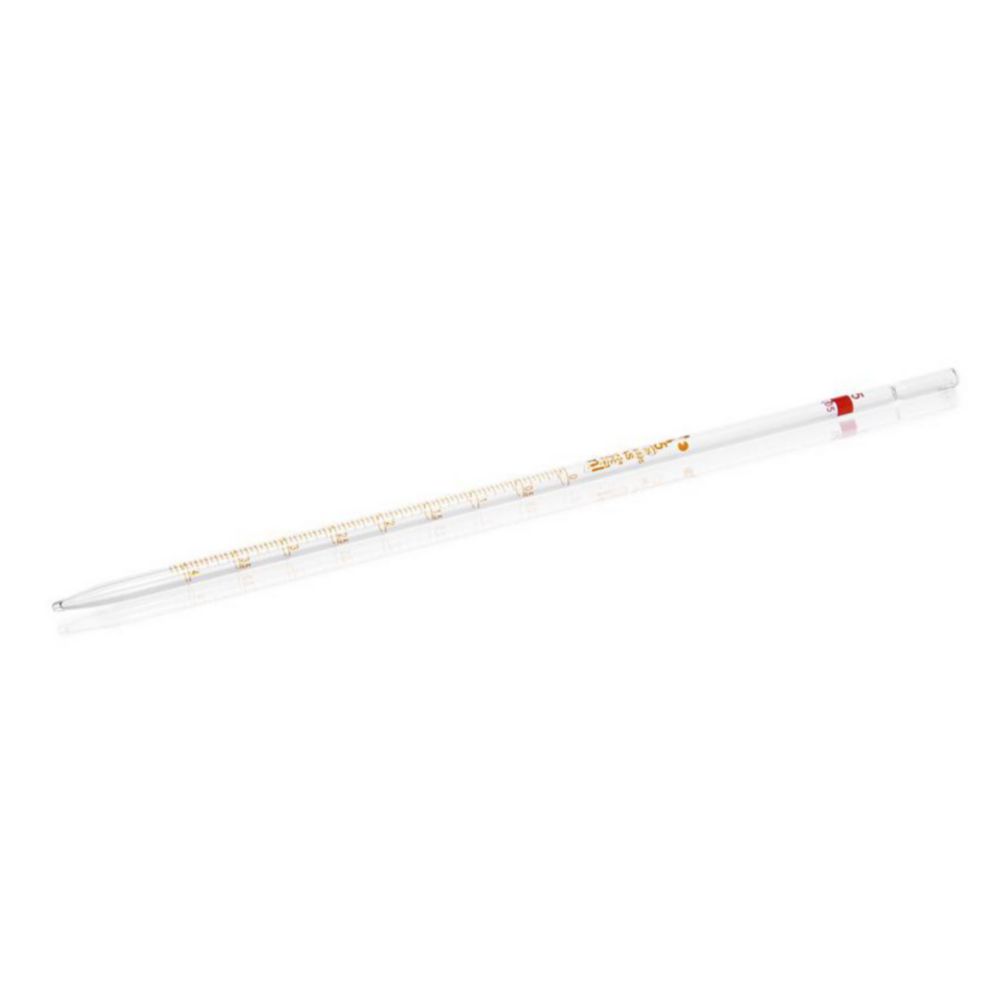 Graduated pipettes, soda-lime glass, class AS, amber stain graduation, type 3