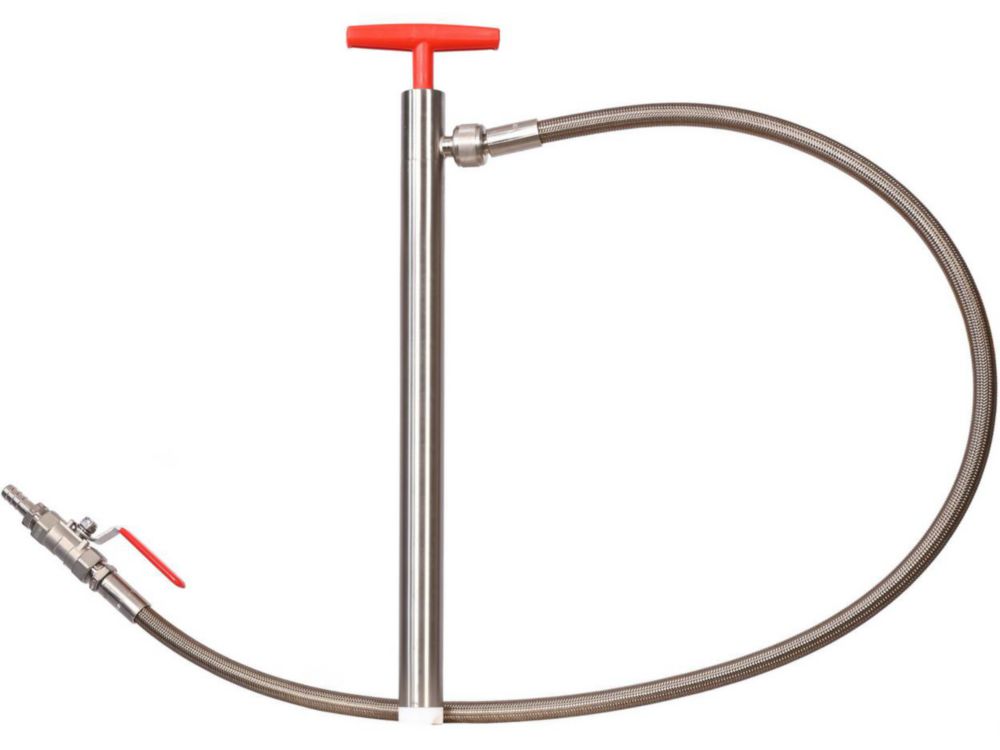 Barrel pumps, stainless steel, flexible tubing with stopcock