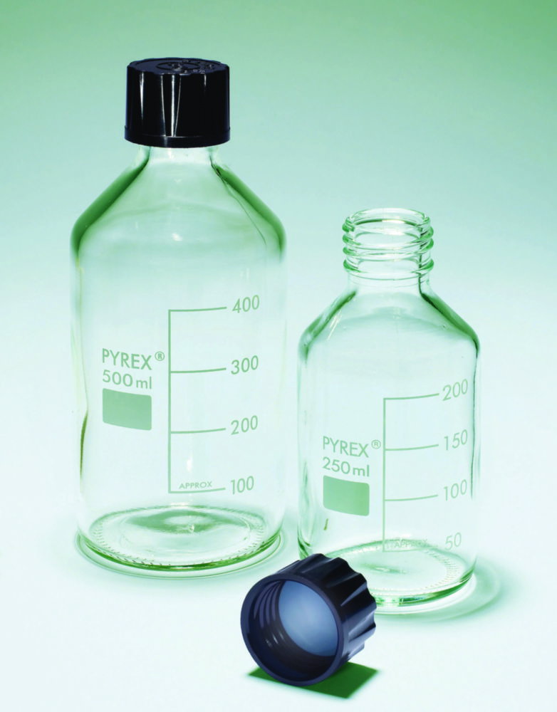 Bottiglie da laboratorio, PYREX®, con tappo a vite