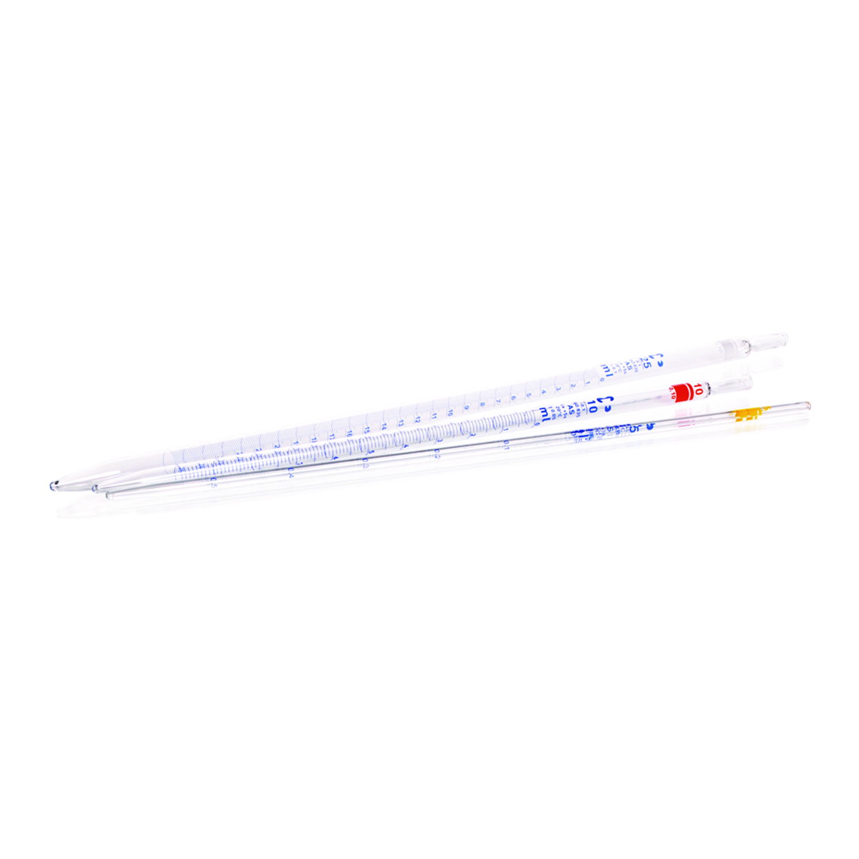 Graduated pipettes, soda-lime glass, class AS, blue graduation, type 1