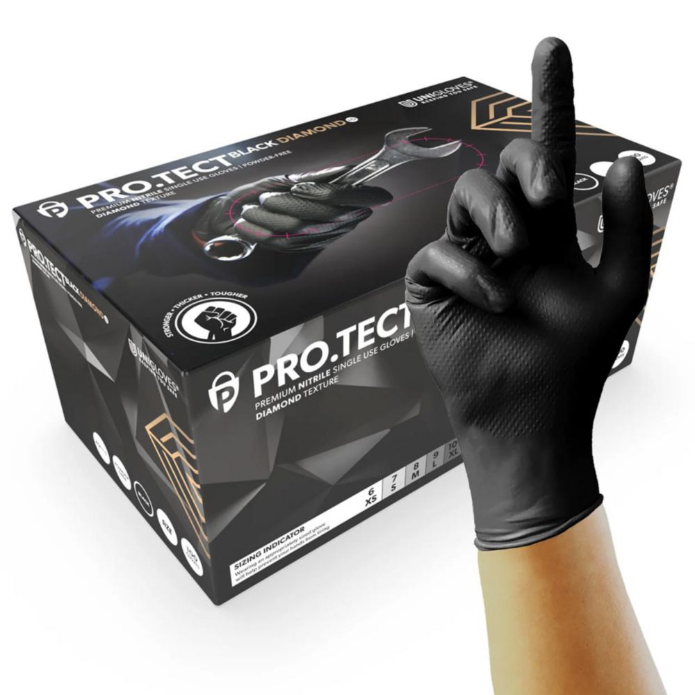 Guanti in nitrile PRO.TECT BLACK Diamond HD