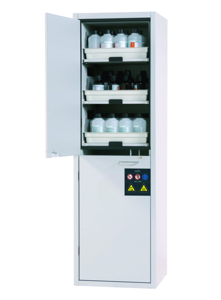 Cabinets for Acids and Alkalis SL-CLASSIC with Wing Doors, 6 pull-out shelves