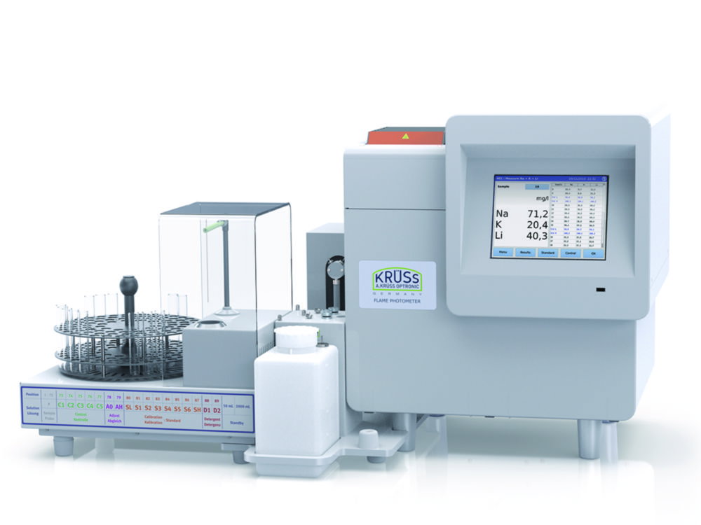 Flame photometer FP8700, laboratory model with autosampler, diluter and mixer