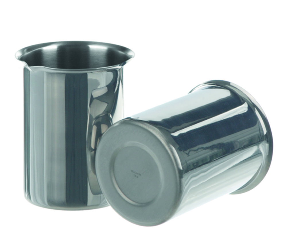 Bicchieri, acciaio inox, con bordo e becco
