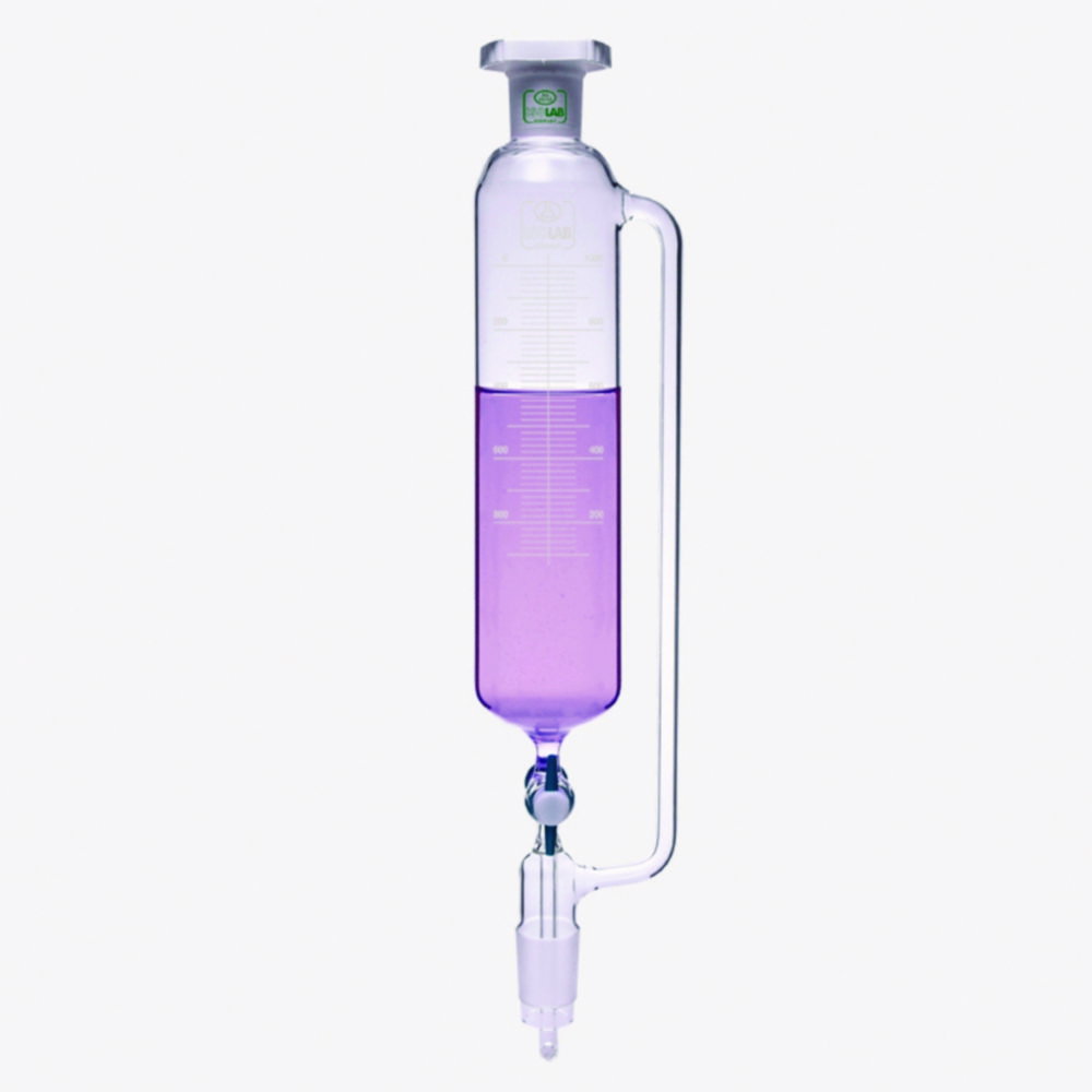 Dropping funnels, cylindrical, with pressure equalizing tube, Borosilicate glass 3.3