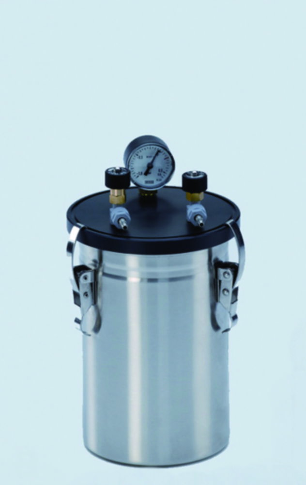 Anaerobic jars, stainless steel, with manometer