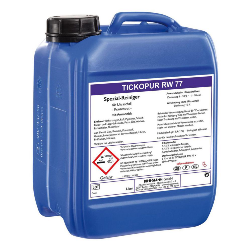 Soluzioni concentrate per bagni ad ultrasuoni TICKOPUR RW 77