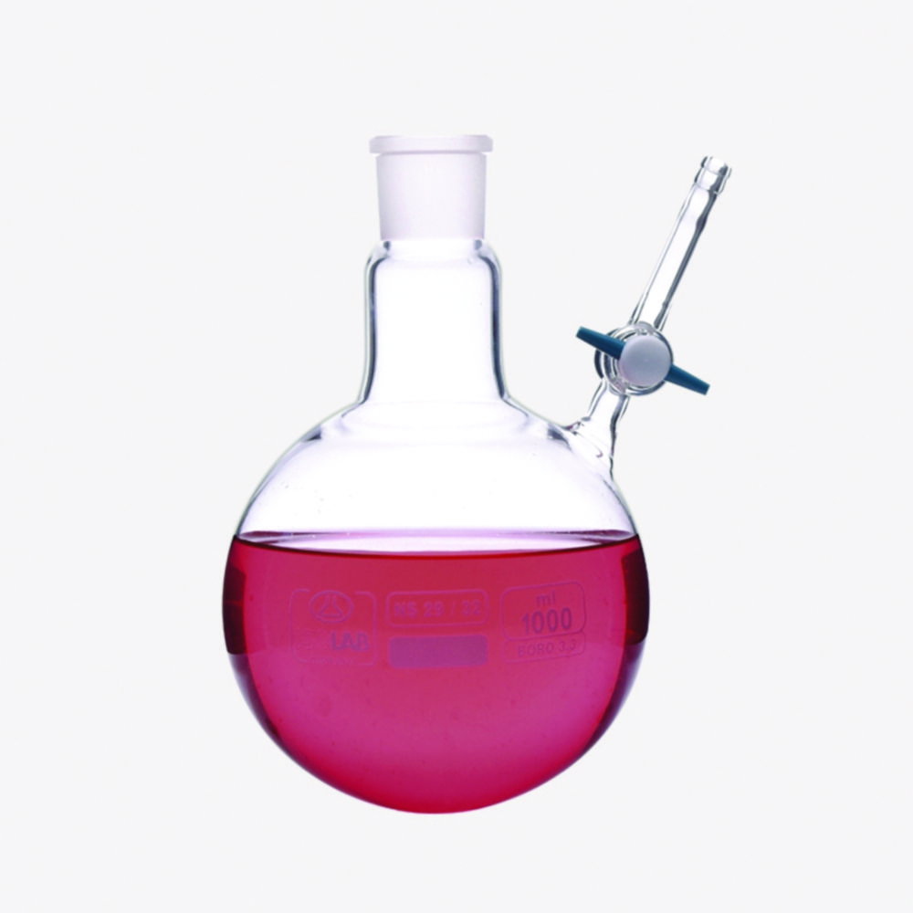Nitrogen flasks with stopcock, borosilicate glass 3.3