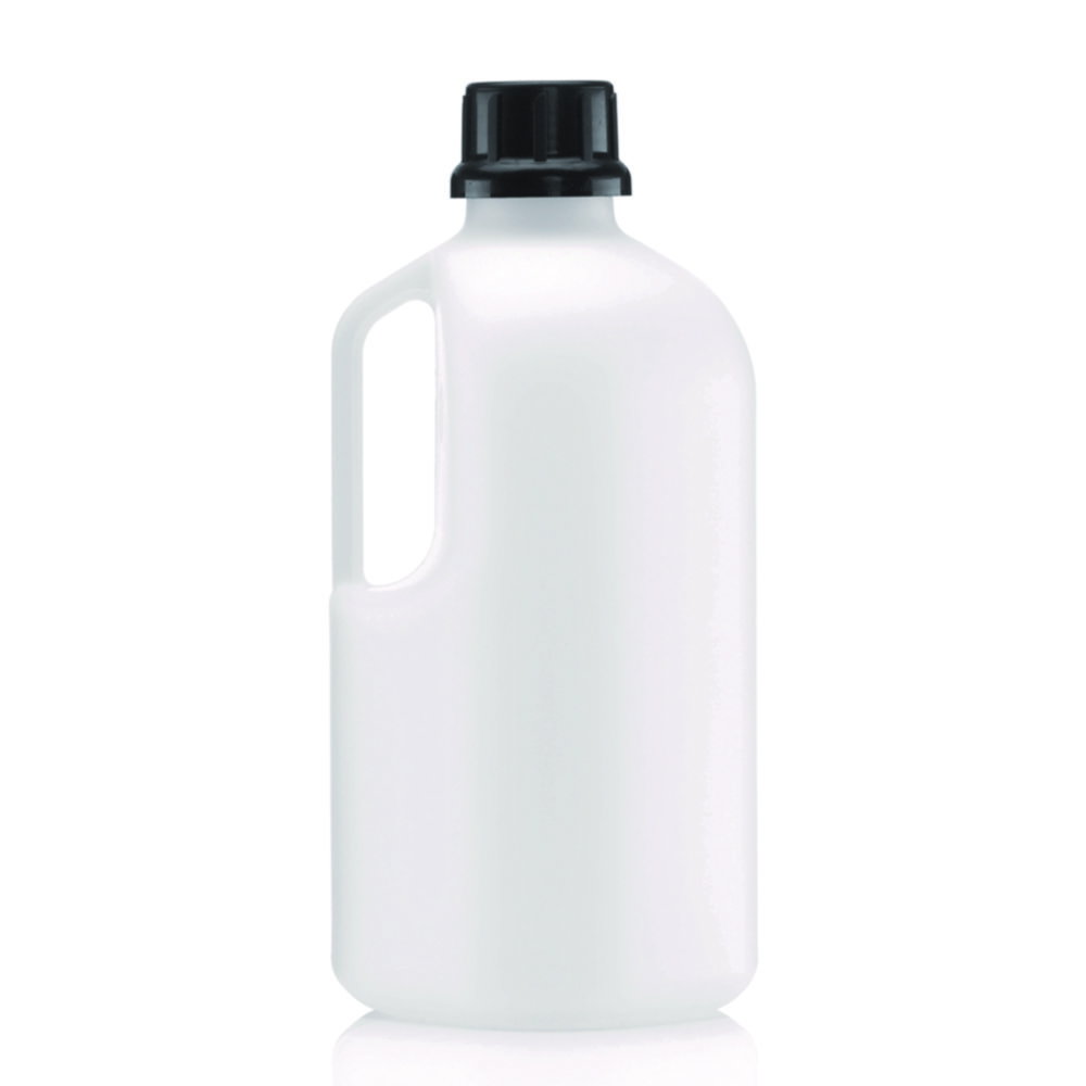 Bottiglia per reagenti a bocca stretta senza chiusura, Serie 310 " Safe Grip", HDPE, con approvazione UN, bianco