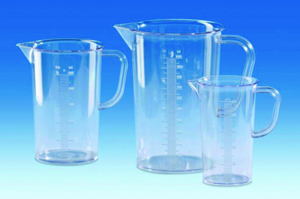 Graduated jugs, SAN, moulded graduations