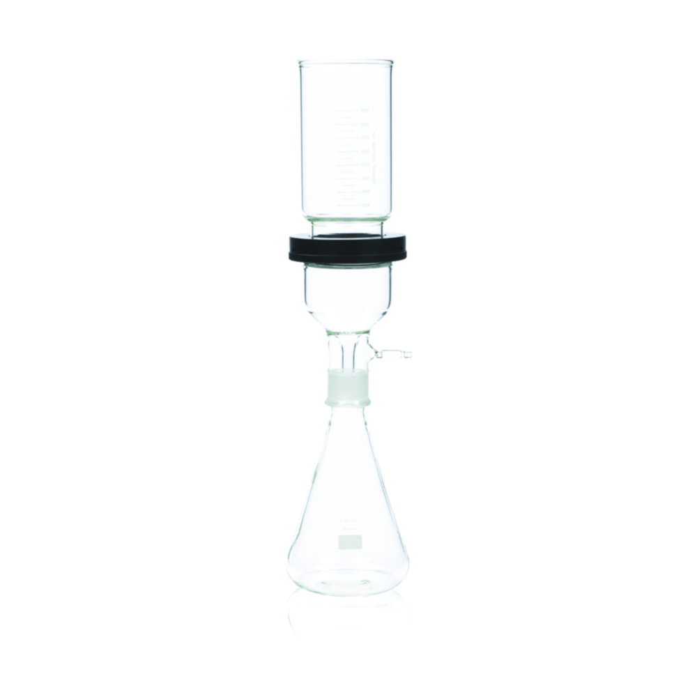 Apparecchio filtrante con supporto in acciaio inox, con attacco a vite e giunto rettificato NS40/35