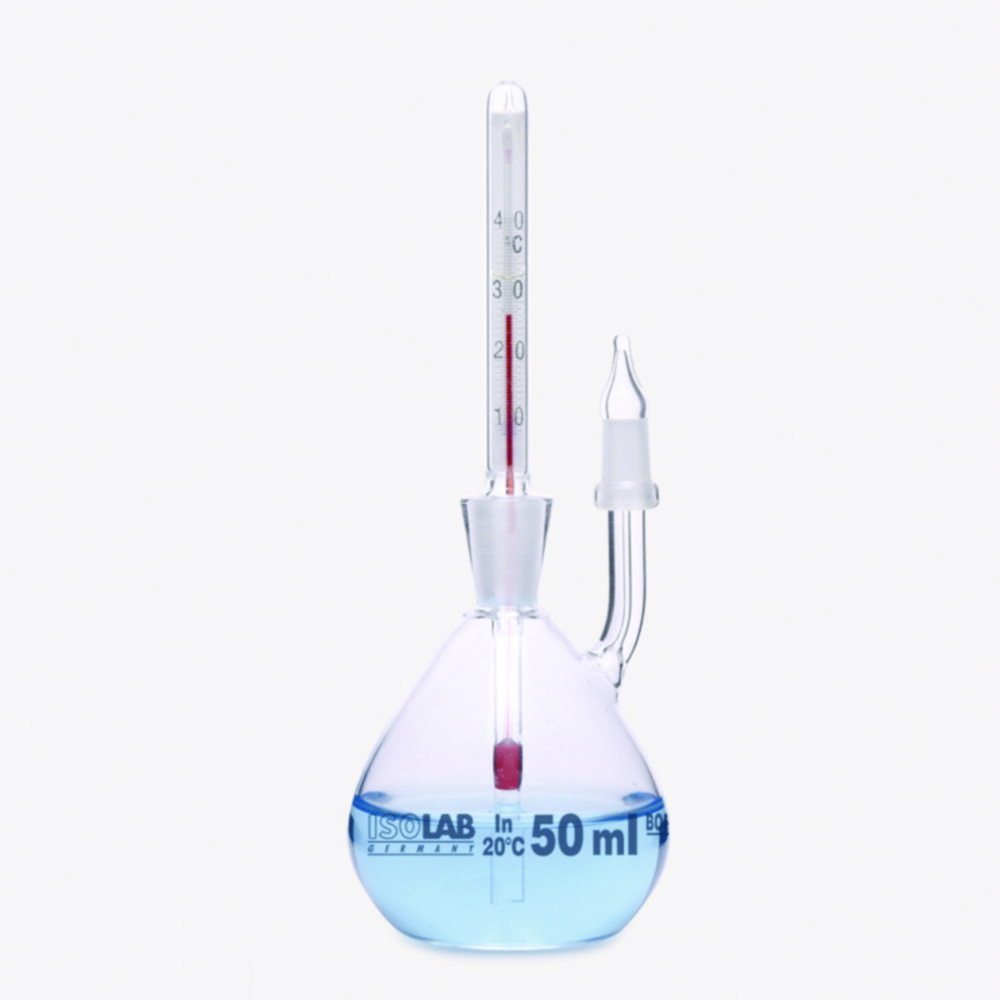 Pycnometers, calibrated with thermometer